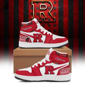 Rutgers Scarlet Knights Football Custom Red White Nike Logo Design Air Jordan 1 High Top
