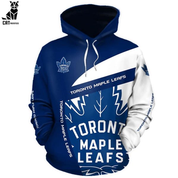 Toronto Maple Leafs Limited Blue White Design 3D Hoodie Longpant Cap Set