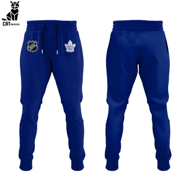 Toronto Maple Leafs Limited Mascot Blue White Design 3D Hoodie Longpant Cap Set