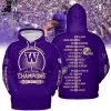 H-Town Bound 2024 National Championship Washington Huskies Football Playoff Purple Design 3D Hoodie