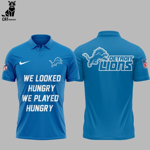 We Looked Hungry We Played Hungry Detroit Lions Football Blue NFL Logo Design 3D Polo Shirt