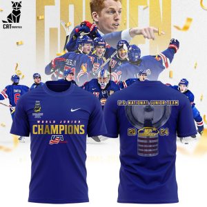 World Junior Ice Hockey Champions 2024 US National Junior Team Blue Design 3D T-Shirt