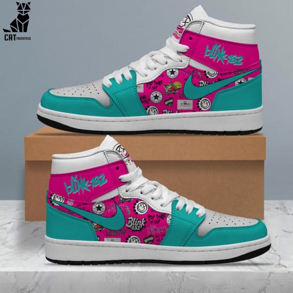 Blink-182 Nike Blue Pink Design Air Jordan 1 High Top