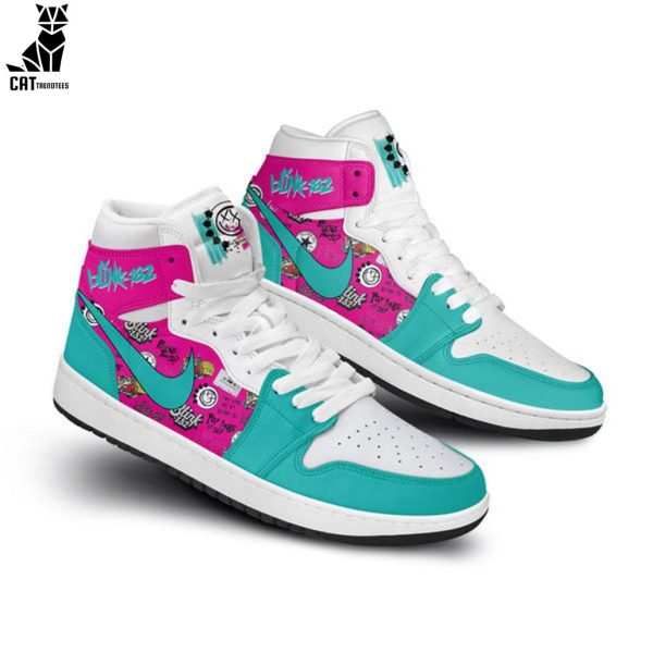 Blink-182 Nike Blue Pink Design Air Jordan 1 High Top