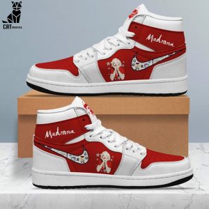 Madonna Nike Logo Red White Design Air Jordan 1 High Top