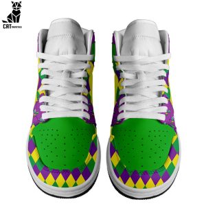 Mardi Gras Green Yellow Nike Logo Design Air Jordan 1 High Top