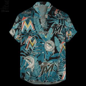 Miami Marlins Retro Logo Hawaiian Shirt