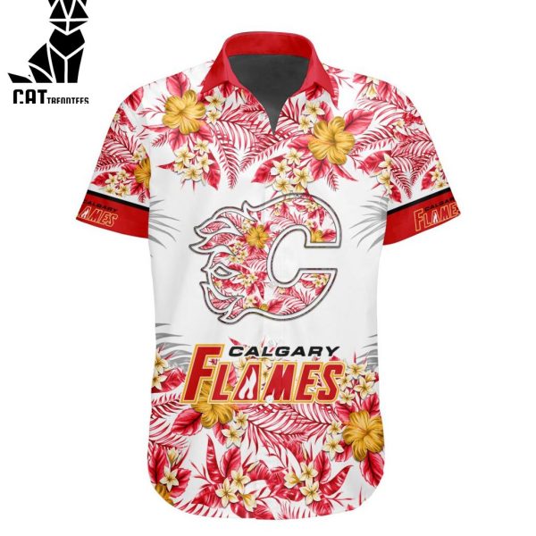 NHL Calgary Flames Special Hawaiian Design Button Shirt ST2301