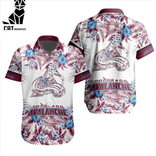 NHL Colorado Avalanche Special Hawaiian Design Button Shirt ST2301
