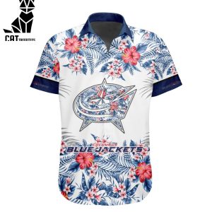NHL Columbus Blue Jackets Special Hawaiian Design Button Shirt ST2301
