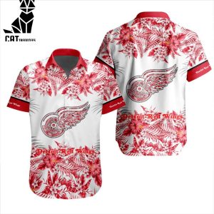 NHL Detroit Red Wings Special Hawaiian Design Button Shirt ST2301