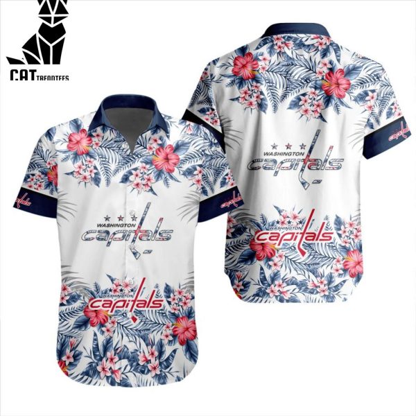 NHL Washington Capitals Special Hawaiian Design Button Shirt ST2301