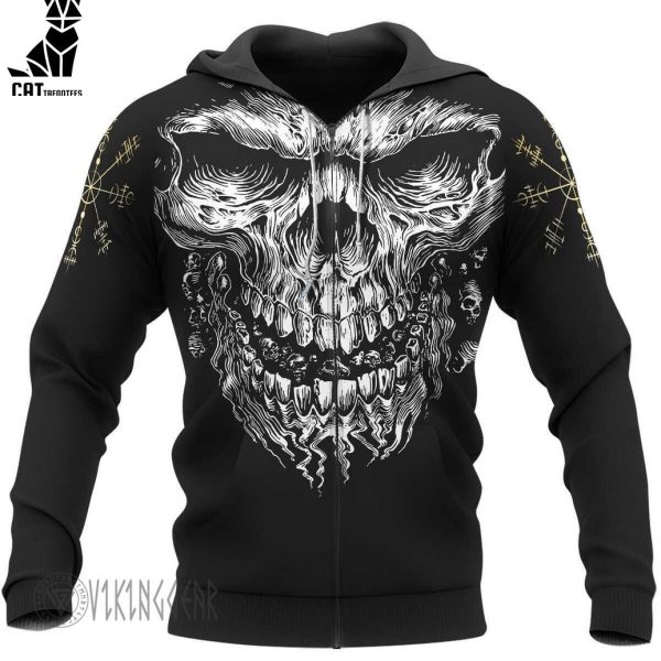 Skull Vegvisir Viking Hoodie