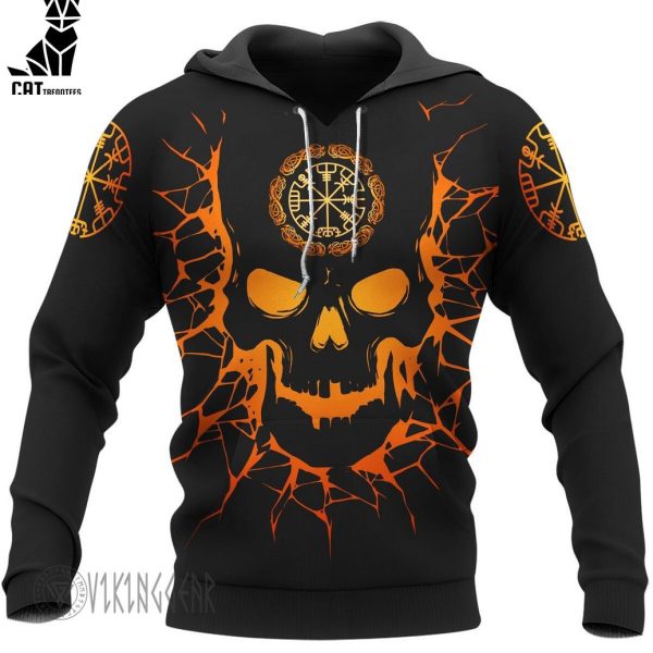 Skull Viking And Backbone Is An Ax Viking Hoodie