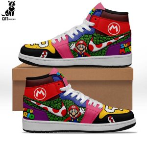 Super Mario Mascot Nike Logo Design Air Jodan 1 High Top