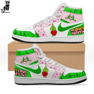 The Grinch Valentine Pink Green Nike Logo Design Air Joran 1 High Top