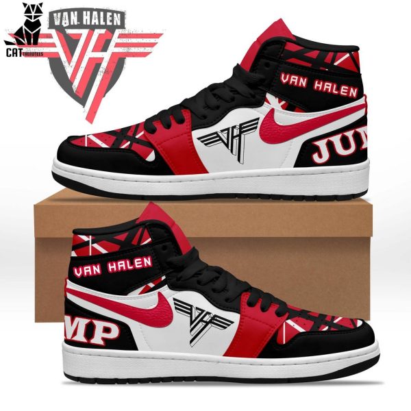 Van Halen Nike Logo White Black Design Air Jordan 1 High Top